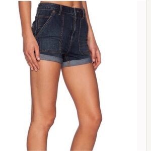 Free People NWT Lily Denim Shorts size 31 cuffed hem cute summer pockets